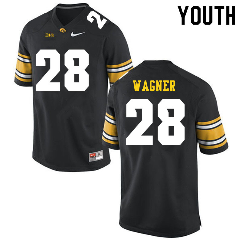 Youth #28 Isaiah Wagner Iowa Hawkeyes College Football Jerseys Sale-Black